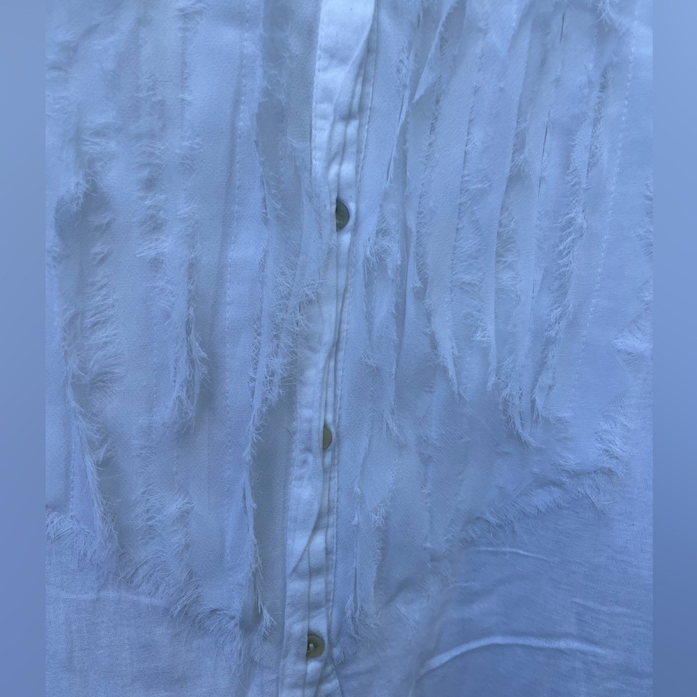 🔥❤️CALVIN KLEIN JEANS white blouse women’s size 1X - can be belted! Like new!! - Picture 5 of 8